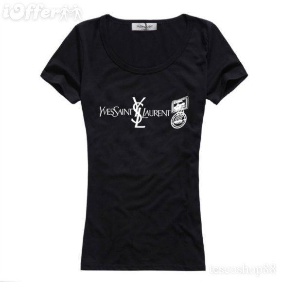 YSL short round collar T woman S-XL-004
